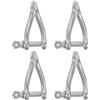 LIFKICH 4 Pezzi Grillo a Forcella di Torsione Marino 4mm in Acciaio Inox | Sollevamento e Accessori per Barche, per Pontili e Imbarcazioni, Chiusura a Perno, Argento