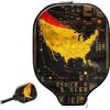 Generic Neoprene Paddle Cover Vintage Gold Usa Map pickleball Paddle Cover | antigraffio Universale Custodia per racchetta da pickleball Per Fits Most Rackets L'uso Esterno Allenamento