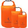ioutdoor Dry Bag Set da 2 l + 5 l + 10 l, borsa impermeabile ultraleggera, arancione