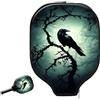 Generic Neoprene Paddle Cover Crow On Spooky Tree pickleball Paddle Cover | Impermeabile Portable pickleball Racket Case Per Fits Most Rackets sport Allenamento