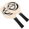 ibasenice 2 Pezzi Racchetta Paddle in Legno Beige, Comoda e Portatile | Palline Forate, Impugnatura Antiscivolo, Facile da Trasportare, per Allenamento Outdoor e Coordinazione Mano-occhio