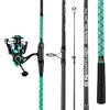SOUGAYILANG Set canna da pesca e mulinello da surf, set di canna da surf in | Pesante canna da spinning da viaggio in carbonio da 3 pezzi, bobina 6000 con resistenza fluida. per il surf