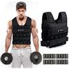 5BILLION FITNESS Giubbotto Zavorrato Pesi Monstervest Gewichtsweste von 1kg-20Kg Gewicht Training Krafttraining Herausnehmbare Übung Verstellbarem Nylongurt Mit Klettverschluss Schwarz