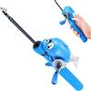 Generic Canna da pesca per bambini motivo delfino telescopico portatile con | Canna da pesca con mulinello da pesca adatta a giovani, ragazzi, ragazze, principianti e per la pesca in fiumi, laghi
