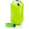 ADASTONE Boa galleggiante gonfiabile da 69 x 36 cm, con borsa impermeabile, per adulti, boa di sicurezza con cintura in vita, per triathlon, nuoto in acque libere, lago e allenamento