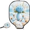 Generic Neoprene Paddle Cover Hydrangea With Beach Shells pickleball Paddle Cover | antigraffio Universale Custodia per racchetta da pickleball Per Fits Most Rackets L'uso Esterno sport