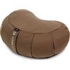 Yoga Studio Cuscino europeo a mezzaluna Zafu | cotone biologico | 42 x 30 x 18 cm | Pouf da meditazione | Scafi di grano saraceno - sabbia