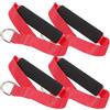 CLISPEED 4 Pezzi Maniglia per Esercizi Impugnatura Ergonomica, Rosso | Accessorio per Macchina Via Cavo, Nastro Elastico Fitness, Nailon e Schiuma, Palestra Domestica