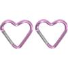 Wpppan 2 moschettoni a forma di cuore, colore viola chiaro, in lega di alluminio, per viaggi all'aperto, camminate, portachiavi in lega di alluminio, leggeri, moschettoni per zaino