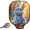Generic Racket Sleeve Silver Bunny In Autumn Leaves pickleball Paddle Cover | antigraffio Universale Neoprene Paddle Case Per L'uso Esterno Fits Most Rackets sport
