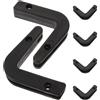 VANZACK 6 Pezzi Gancio per Bilanciere in PP Nero, Supporto a V per Squat e | Montaggio a Parete, Piedini in Gomma Antiscivolo, Adatto a Barra Fitness e Rack, Accessorio Compatto