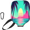 Generic pickleball Covers Retro Palm Beach Sunset pickleball Paddle Cover | Universale antigraffio Custodia per racchetta da pickleball Per uomini e donne Fits Most Rackets L'uso Esterno