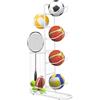 Owneed Supporto per palline, in metallo, per attrezzature sportive, basket, supporto rimovibile con 5 supporti e cestini, scaffale