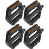 Healvian 2 Paia Pedale Bici Antiscivolo in Plastica Nera per Mountain Bike | Design Striscia Riflettente, Resistenza All'usura, Accessori per Ciclismo, Montaggio su Bici