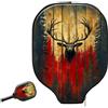 Generic Peak Racket Cover Stag Head On Rustic Wood Wall pickleball Paddle Cover | antigraffio Impermeabile Custodia per racchetta da pickleball Per sport Allenamento L'uso Esterno