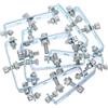 COLLBATH 10 Set Adattatore Posteriore a U per Portapacchi Bici, in Acciaio | Mountain Bike e Bici da Strada, Montaggio Stabile, Resistente All'usura e Deformazione, Argento