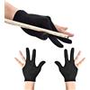 JKJF 4 guanti da biliardo con 3 dita, per stecca da biliardo, unisex, per mano sinistra e destra, colore nero, stile 1