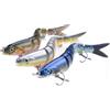 Alipis Esca Artificiale da Pesca Pesce Finto a 8 Sezioni Blu | Plastica, Forma di Pesce, Portatile, per Bass e Trota, Uso Outdoor