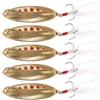 SOESFOUFU 5 Pezzi Esca Artificiale da Pesca Sanguisuga, Rotazione Vivida | Lega di Zinco, Accessori Hardware Inclusi, Colore Oro, Uso in Pesca, Aspetto Realistico