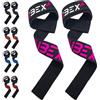 iBEX Cinghie per Sollevamento Pesi Supporto imbottito per Il Polso e impugnature in Gel avanzate. Fortemente Cucito. 100% Cotone. Cinghie da Palestra Extra Lunghe per stacchi, Allenamento e solle
