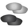 Fiskr anti-saltwater occhiali da sole polarizzati di ricambio per Oakley whisker 2 paia confezionate, Stealth Black & Metallic Silver