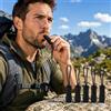 Generic 5PCS Outdoor Survival Whistle Mini fischietto portatile con fibbia di tensione Segnale compatto per Campeggio Escursionismo Zaino in barca 5PCS Nero