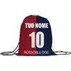 MOCHEIA SHOP Sacca a zaino per Palestra, Calcio, realizzata in Ottimo Poliestere, misura 30x40 cm, idea regalo tifoso Genoano, Personalizzabile con nome e numero