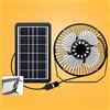 Generic Kit Ventola ad energia Solare Impermeabile, Ventola da Campeggio Portatile con Pannello Solare in Vetro temperato e Porta di Ricarica USB, Ventola ad energia Solare per casa, Campeggio, Pesca