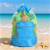 Generic Zaino da spiaggia con coulisse in rete grande capacità, Blu, Medium, Zaino con coulisse