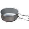 Generic Pentola da campeggio in titanio ultraleggero con manici pieghevoli 300 ml set di pentole per esterni per zaino in spalla escursionismo acqua bollente