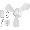 keloppasit Ventilatore A Soffitto 4 Velocità Mini Portatile Ricaricabile Soffiatore | Ventilatori A Soffitto Con E Telecomando per spiaggia roulotte auto camper campeggio all'aperto tenda dormitori