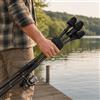 Generic 1 set di cinghie per canna da pesca e copertura per punta, in neoprene nero, con chiusura a gancio e anello per canna da spinning e da viaggio