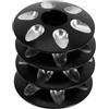 DEARMAMY 4 Pezzi Tappo Superiore Serie Sterzo Bici in Lega di Alluminio Nero | Copertura Frontale per Forcella, Forma Ergonomica, Riduce Vibrazioni, per Mountain Bike e Strada