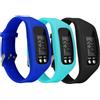 zonmaxmizky 3 pz Silicone Fitness Tracker Watch 3 Colori Pedometro Orologio Pedometro per Passi e Miglia Uomo Donna