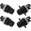Operitacx 4 Pezzi Adattatore per Pompa Aria per Sup e Barche Gonfiabili Nero | Compatibile Pompe Multiple, Design Compatto e Portatile, Plastico Nero, per Sport Acquatici e Outdoor