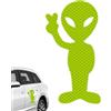 Generisch Adesivo riflettente per auto, divertente | Adesivo per auto con alieno per zaini, caschi, decorazione del corpo, moto, scooter, occhiali, veicoli, lust