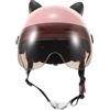 BESPORTBLE Casco Elettrico per Bici Orecchie di Gatto, Semicalotta ABS | Adatto per Guida All'aperto, Protegge da Sole e Polvere, Design Unisex, Rosa Chiaro Visiera Corta