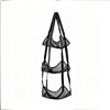 Generic Borsa portaoggetti a rete da appendere alla parete per palline | Supporto per palline da appendere per interni a 3 strati, multi-sport, organizer per palloni da basket, garage, casa