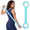 Generic Bande di resistenza in silicone blu con maniglie, 8 fasce elastiche per allenamento fitness, confezione da 1 pezzo