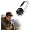 Generic Mini portachiavi a moschettone con clip a molla, orientabile portatile di riferimento per escursionismo, campeggio, zaino in spalla, Argento, taglia unica
