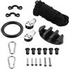 Alipis Kit Ancoraggio per Kayak e Canoa Pulegge, Anelli e Fissaggi | Nailon e Metallo, Installazione Facile, per Punti Chiusi e Fori Ciechi, Nero, Outdoor e Sport Acquatici