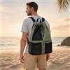 Generic Zaino sportivo con coulisse di grande capacità, borsa da nuoto portatile per spiaggia, viaggi, corsa, attività all'aperto, uomini e donne, verde scuro, Large, Zaino con coulisse