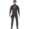 SEAC Warmdry Man, Muta Stagna in Neoprene Compressato 4 mm, Muta Subacquea per Acque Fredde con Valvole Si-Tech, Aquastop, Cappuccio, Bretelle e Calzari Semirigidi