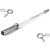MADICKS Bilanciere Olimpionico 220 cm 20 kg Ø 28 mm, Portata 600 kg, MADICKS, Acciaio con Boccola in Bronzo e Manicotti Rotanti, Grip Antiscivolo e 2 Molle Fermadischi per Palestra e Home Gym