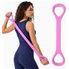 Generic Fasce di resistenza in silicone viola con manici, fascia elastica a forma di 8 per allenamento fitness, confezione da 1 pezzo