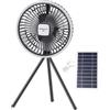 Generico Ventilatore solare con luce, base per treppiede, ricaricabile tramite USB | Ventilatore silenzioso a pannello solare, ventilatore portatile ad energia solare,ventilatori pavimento e scrivania per tenda