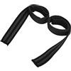 HUSHUI Cinghie per Sollevamento Pesi Supporto per Polso Imbottito per Presa per Powerlifting e Bodybuilding Cintura in Cotone Nero 1 Paio 61 X 4,5 Cm