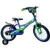 GFM BIKE Bicicletta bambini Racing 16 pollici Blu con stabilizzatori | Da 4 a 6 anni, 105 - 120 cm