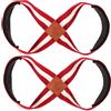 Ciieeo Cinghie di Sollevamento a Forma di 8 Rosse, Coppia per Allenamento | Pelle Bovina, Fettuccia in Cotone, Tessuto Separato, Uso Bilanciere e Sbarra