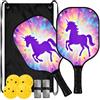 FRODOTGV Cosmic Purple Equine Art Spin & Power - Racchette da pickleball | Pala de Pickleball fibra de vidrio per giocatori intermedi